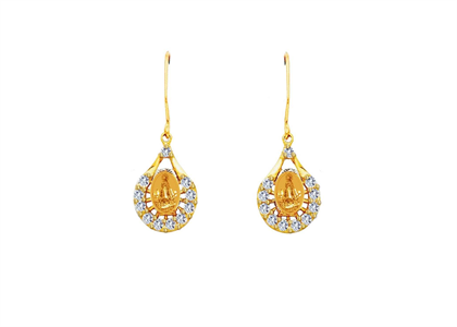 Gold Plated Virgin Mary CZ Earring